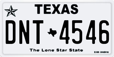 TX license plate DNT4546