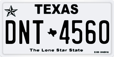 TX license plate DNT4560