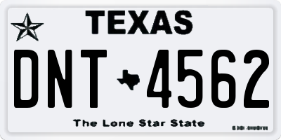 TX license plate DNT4562