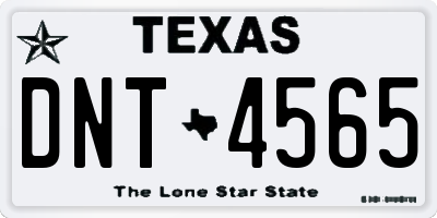 TX license plate DNT4565