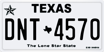 TX license plate DNT4570