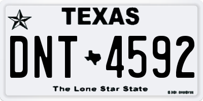 TX license plate DNT4592