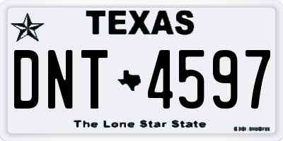 TX license plate DNT4597