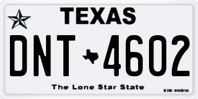 TX license plate DNT4602