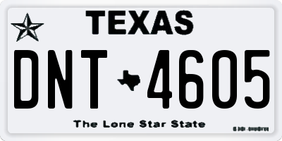 TX license plate DNT4605
