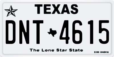TX license plate DNT4615