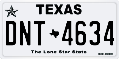 TX license plate DNT4634