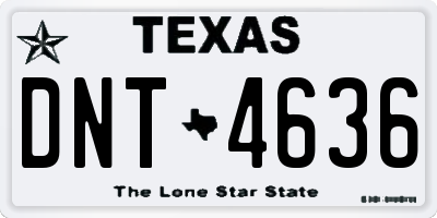 TX license plate DNT4636