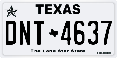 TX license plate DNT4637