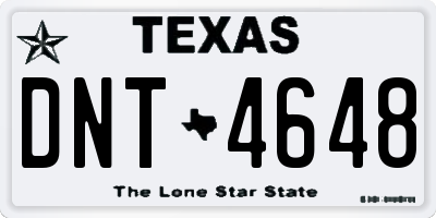 TX license plate DNT4648