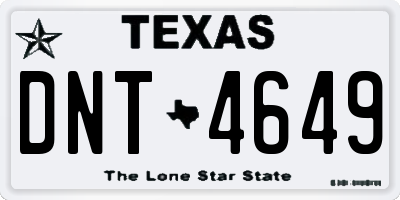 TX license plate DNT4649