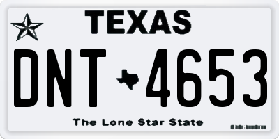 TX license plate DNT4653