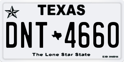 TX license plate DNT4660
