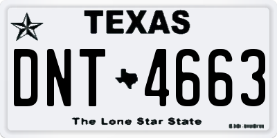TX license plate DNT4663
