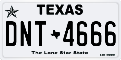 TX license plate DNT4666
