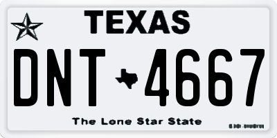 TX license plate DNT4667