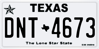 TX license plate DNT4673