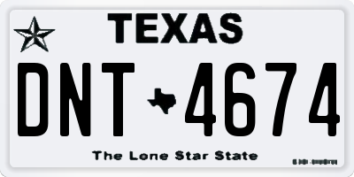 TX license plate DNT4674