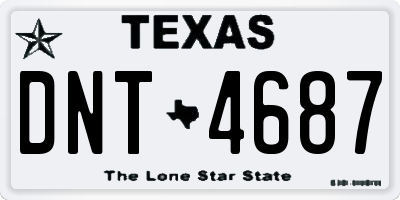 TX license plate DNT4687