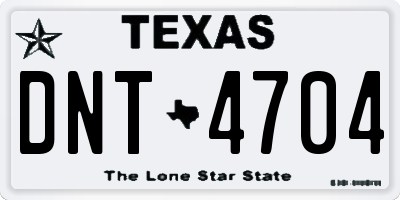 TX license plate DNT4704
