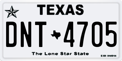 TX license plate DNT4705