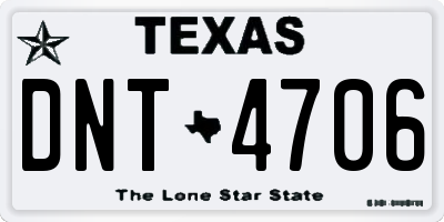 TX license plate DNT4706