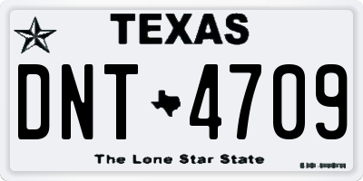TX license plate DNT4709