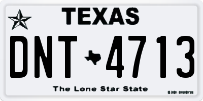 TX license plate DNT4713