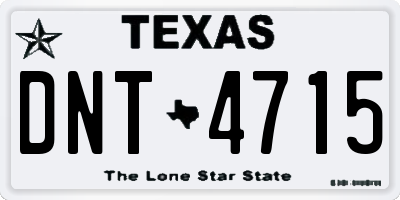 TX license plate DNT4715