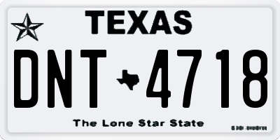 TX license plate DNT4718