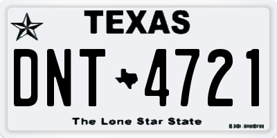 TX license plate DNT4721