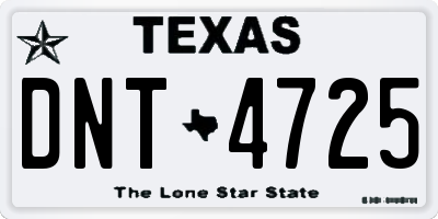TX license plate DNT4725