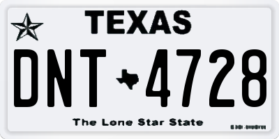 TX license plate DNT4728