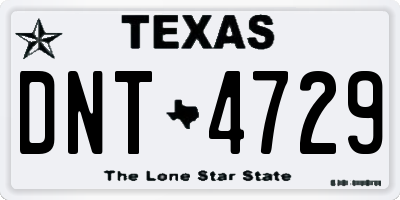 TX license plate DNT4729