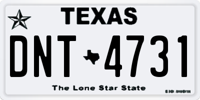 TX license plate DNT4731