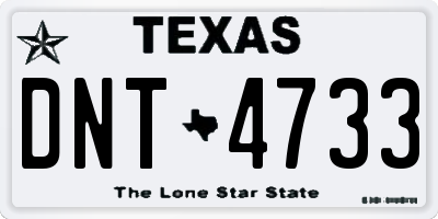 TX license plate DNT4733