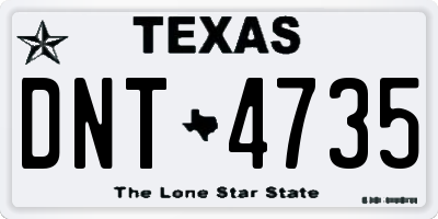 TX license plate DNT4735
