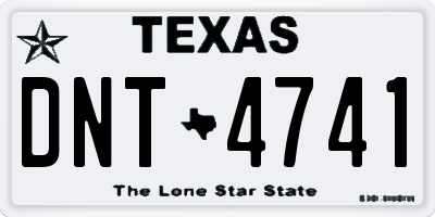 TX license plate DNT4741