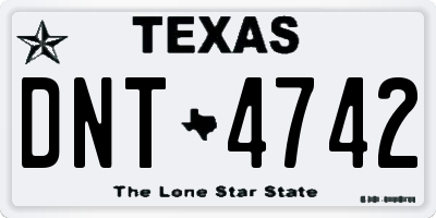 TX license plate DNT4742