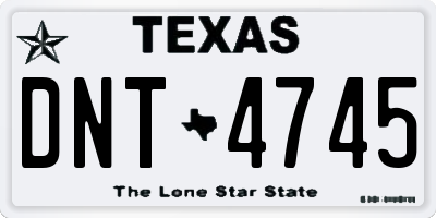 TX license plate DNT4745