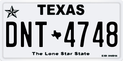 TX license plate DNT4748