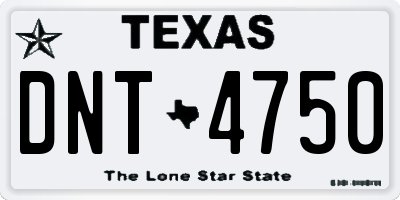 TX license plate DNT4750