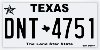 TX license plate DNT4751