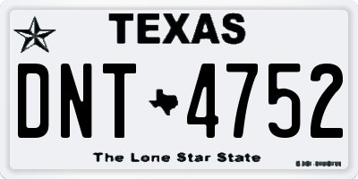 TX license plate DNT4752