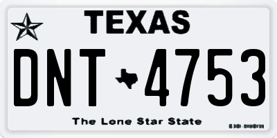 TX license plate DNT4753