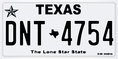 TX license plate DNT4754
