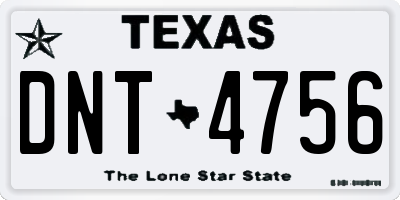 TX license plate DNT4756