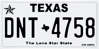 TX license plate DNT4758