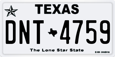 TX license plate DNT4759