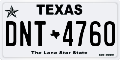 TX license plate DNT4760